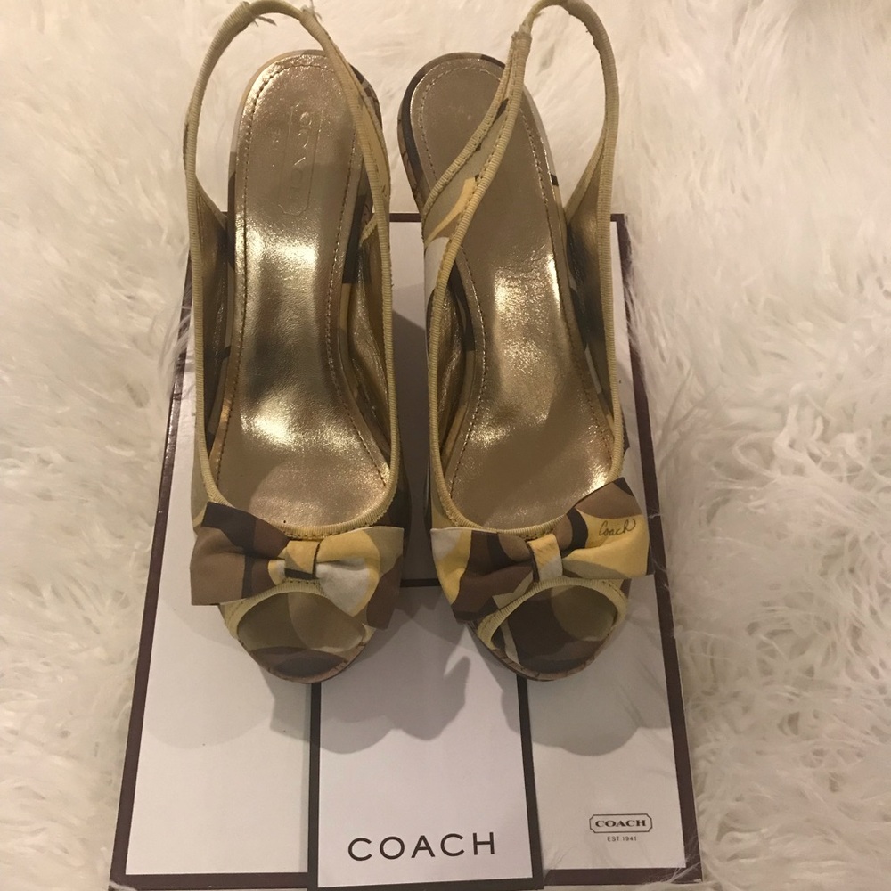 Coach peep toe wedges